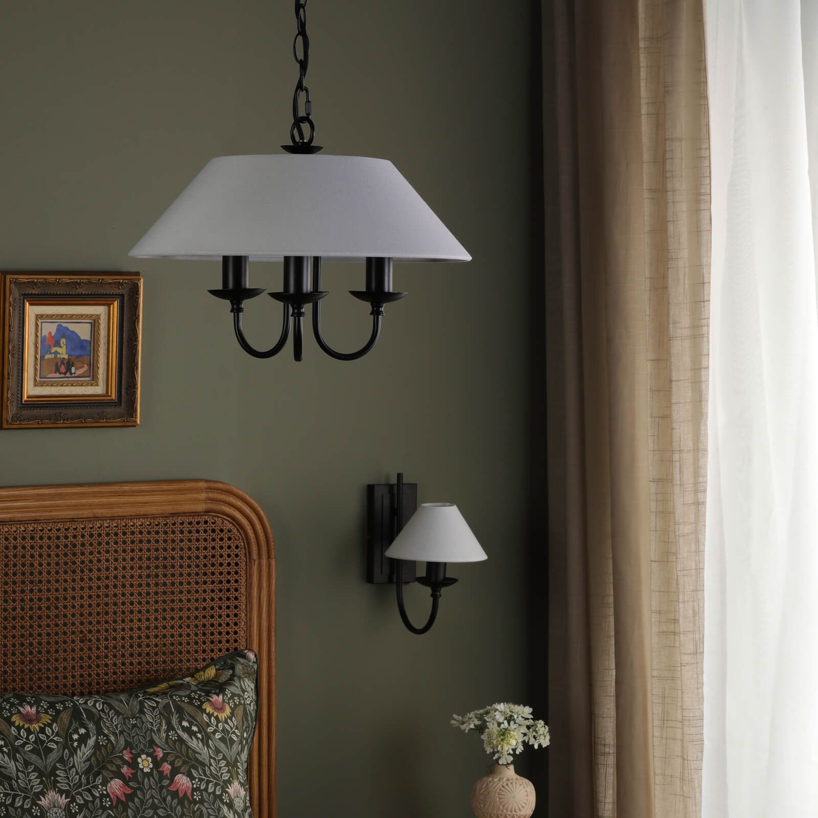 Sivan 3/6 Light Pendant Matt Black With Shade