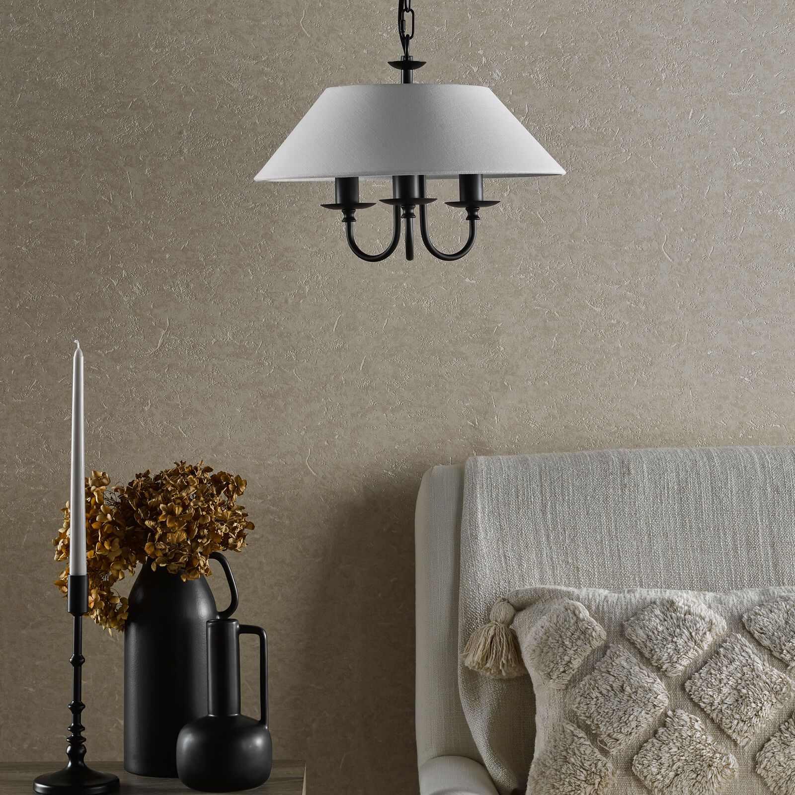 Sivan 3/6 Light Pendant Matt Black With Shade