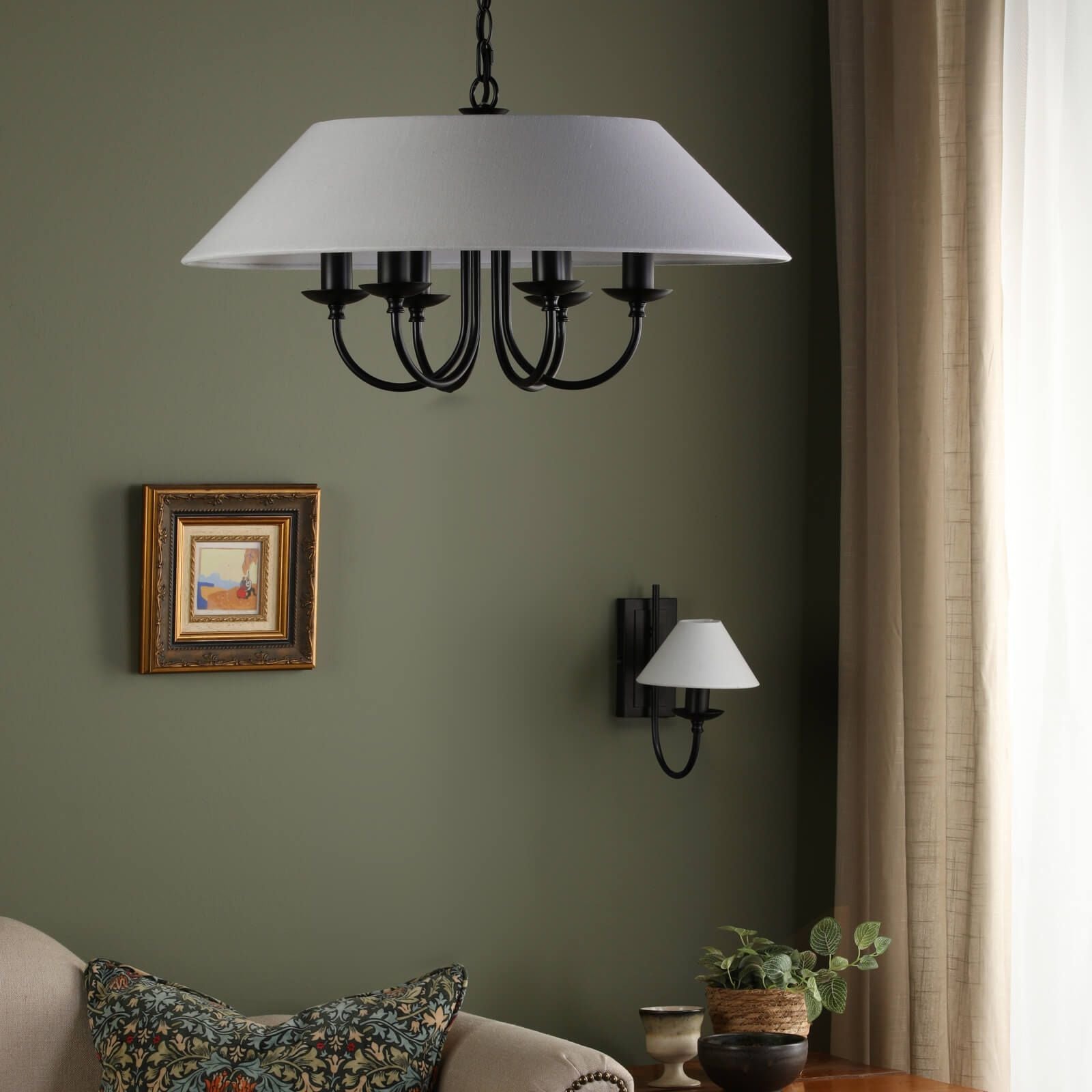 Sivan 3/6 Light Pendant Matt Black With Shade