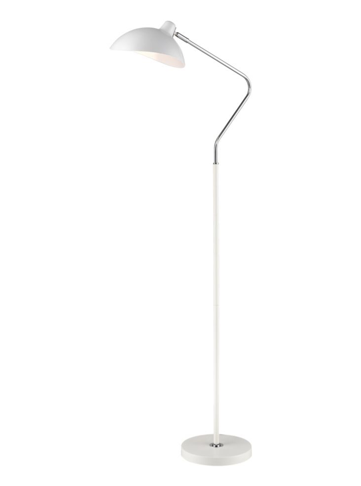 Forge Standard Floor Lamp E27 Matt White/Matt Black  & Chrome Finish