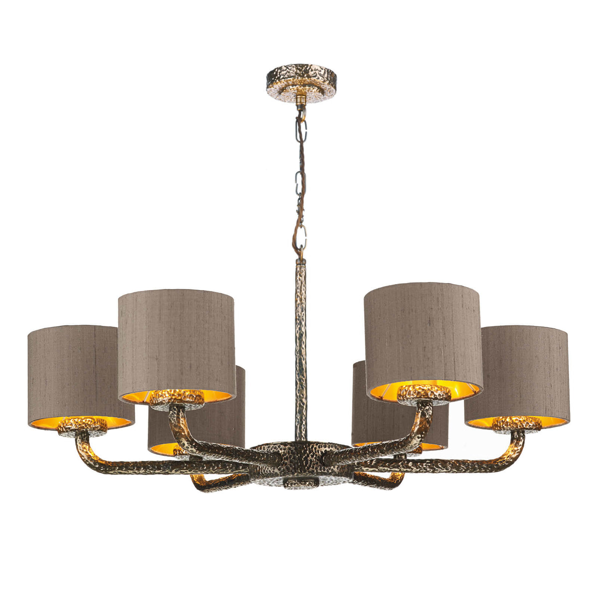 David Hunt Sloane 6 Light Multi-Arm Pendant Complete With Bespoke Shade