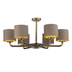 David Hunt Sloane 6 Light Multi-Arm Pendant Complete With Bespoke Shade