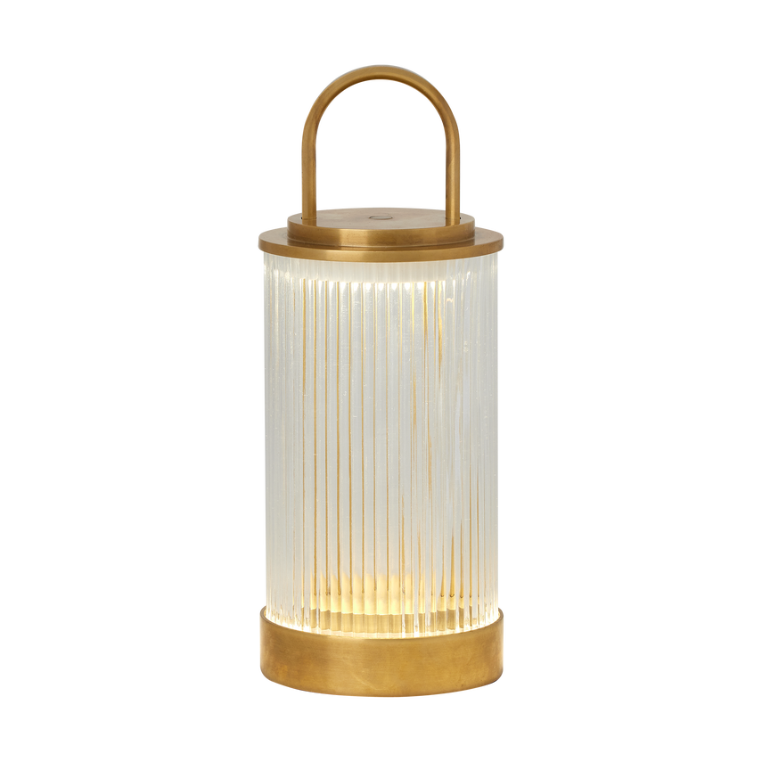 Tawa Accent Rechargeable Table Lamp- Black Brass/ White Finishes