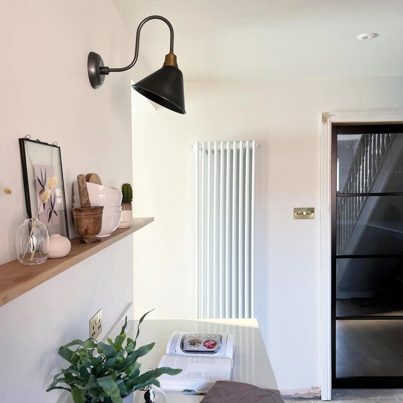 Swan Neck IP20 Cone Wall Light - 8 Inch
