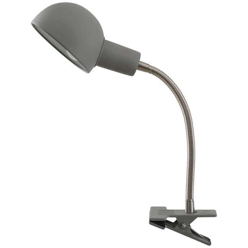 Zale Single Spot Reading  Light With Carrig Clip Grey/White
