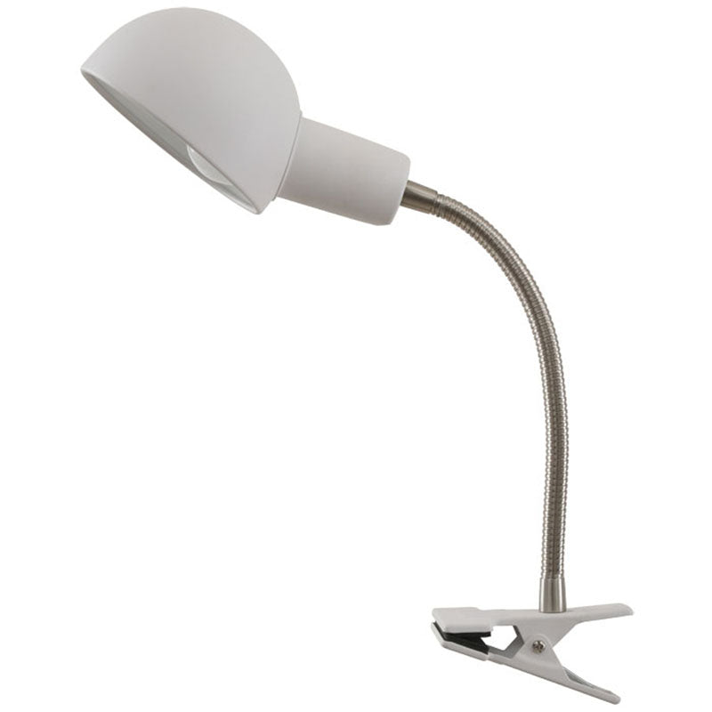 Zale Single Spot Reading  Light With Carrig Clip Grey/White