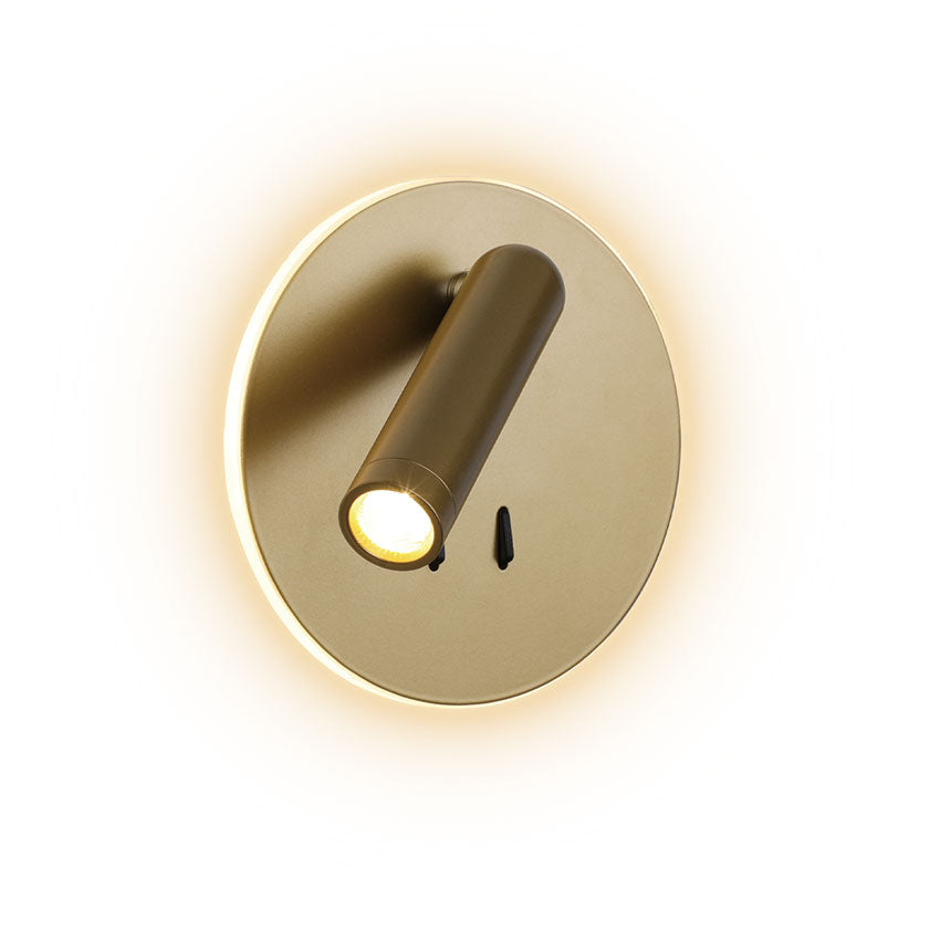 Nova Led Reading Wall Light c/w LED Ring- Black/ Gold Finish
