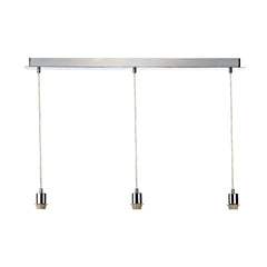 3 Light Polished Chrome E27 Suspension With Clear Cable