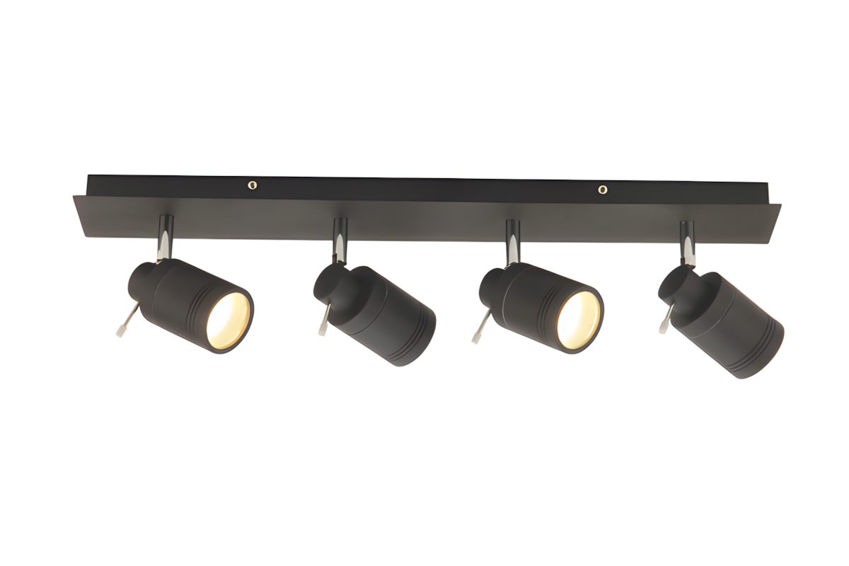 Scorpius 4Lt Bar Spotlight IP44 - Matt Black