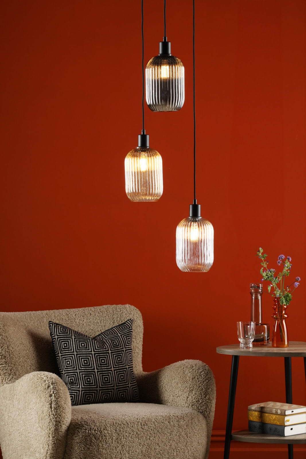 Racimo 3 Light Cluster Pendant In Various Finishes E27