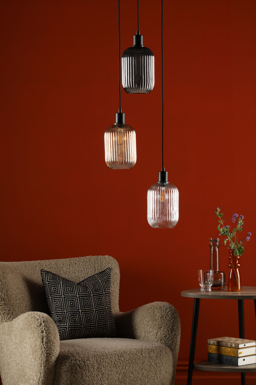 Racimo 3 Light Cluster Pendant In Various Finishes E27