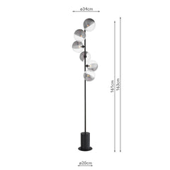 Spiral 6Lt Floor Lamp G9 Various Types & Various Finishes