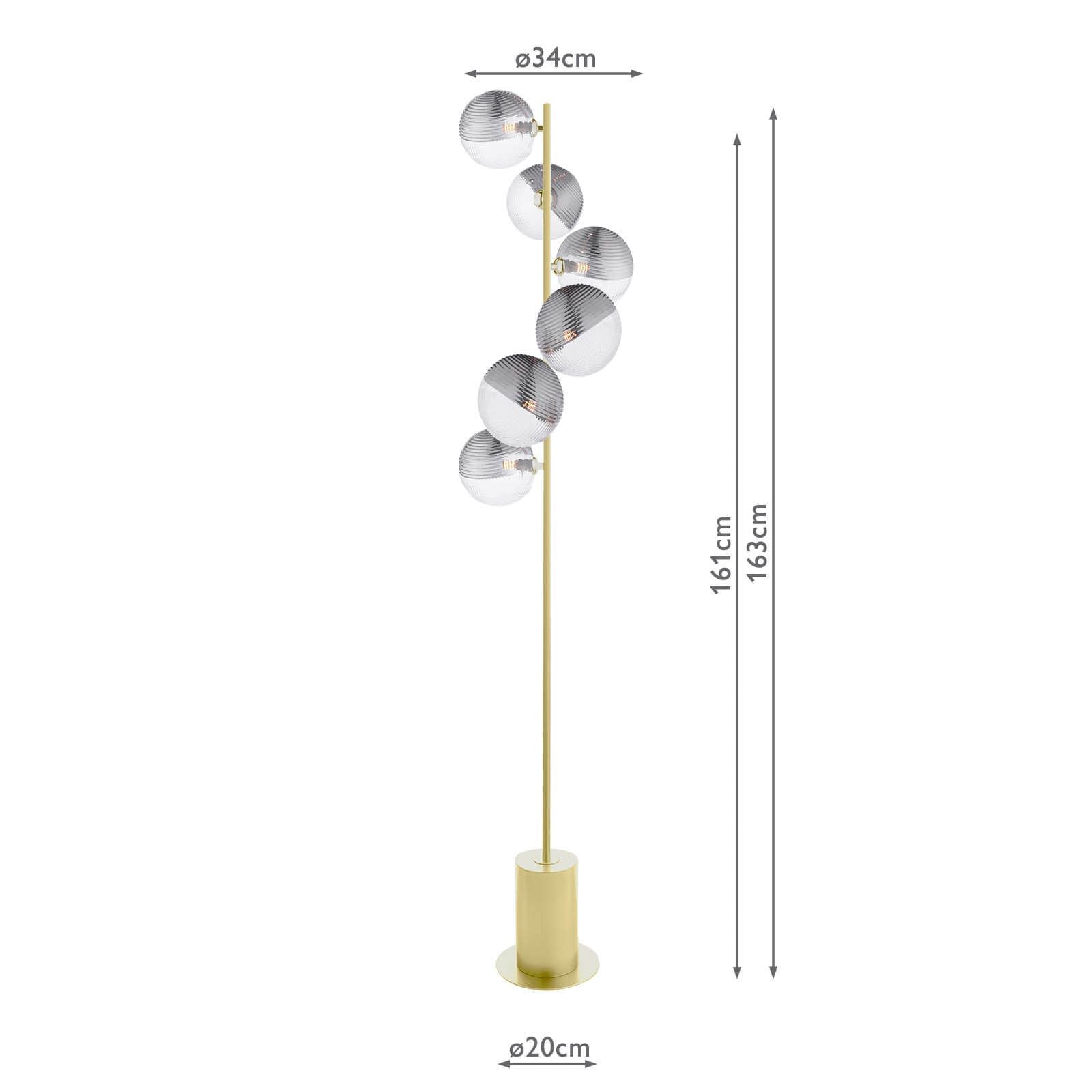 Spiral 6Lt Floor Lamp G9 Various Types & Various Finishes