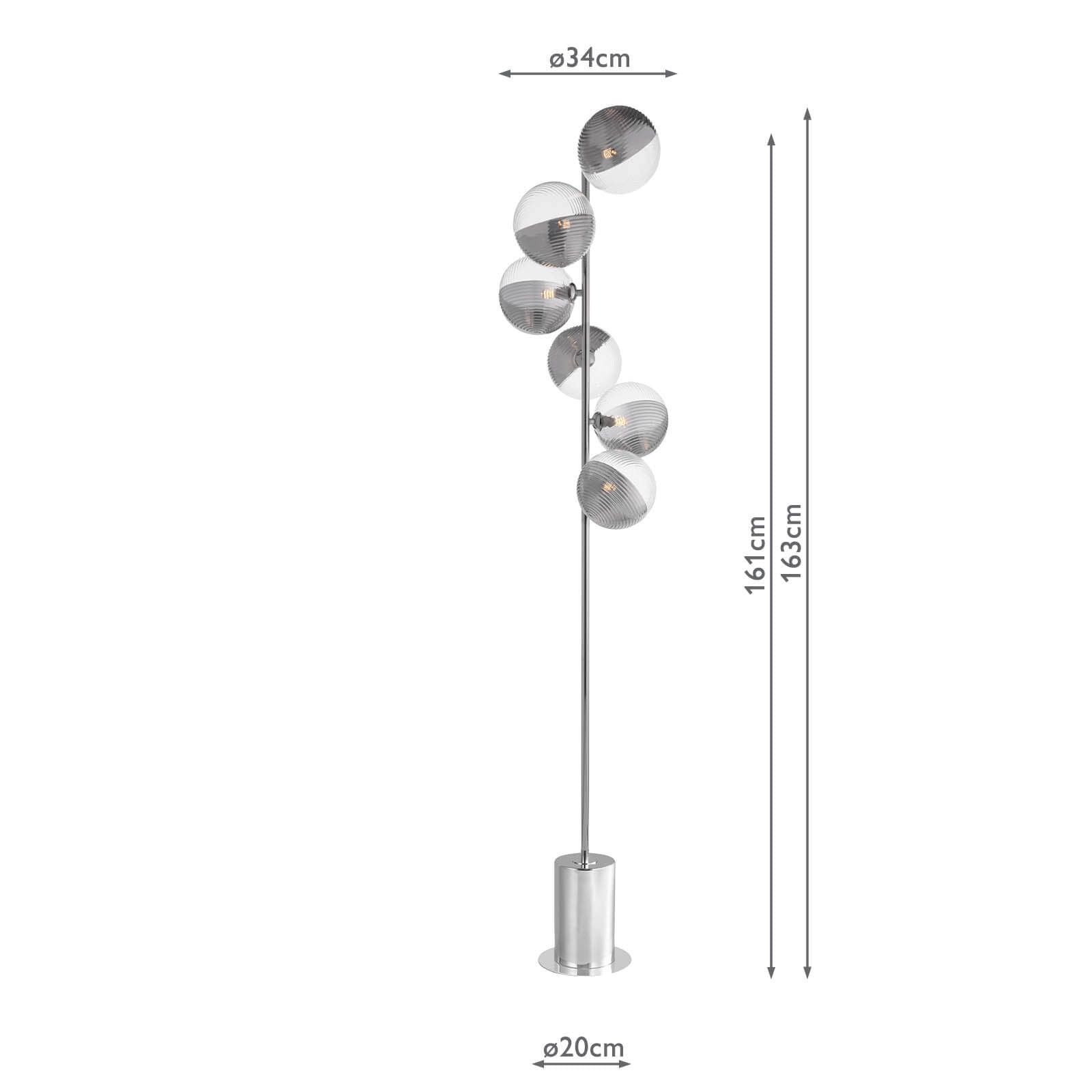 Spiral 6Lt Floor Lamp G9 Various Types & Various Finishes