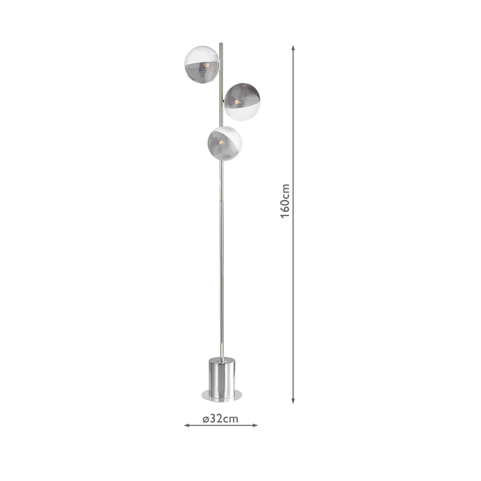 Spiral 3Lt Floor Lamp G9 Various Types & Various Finishes