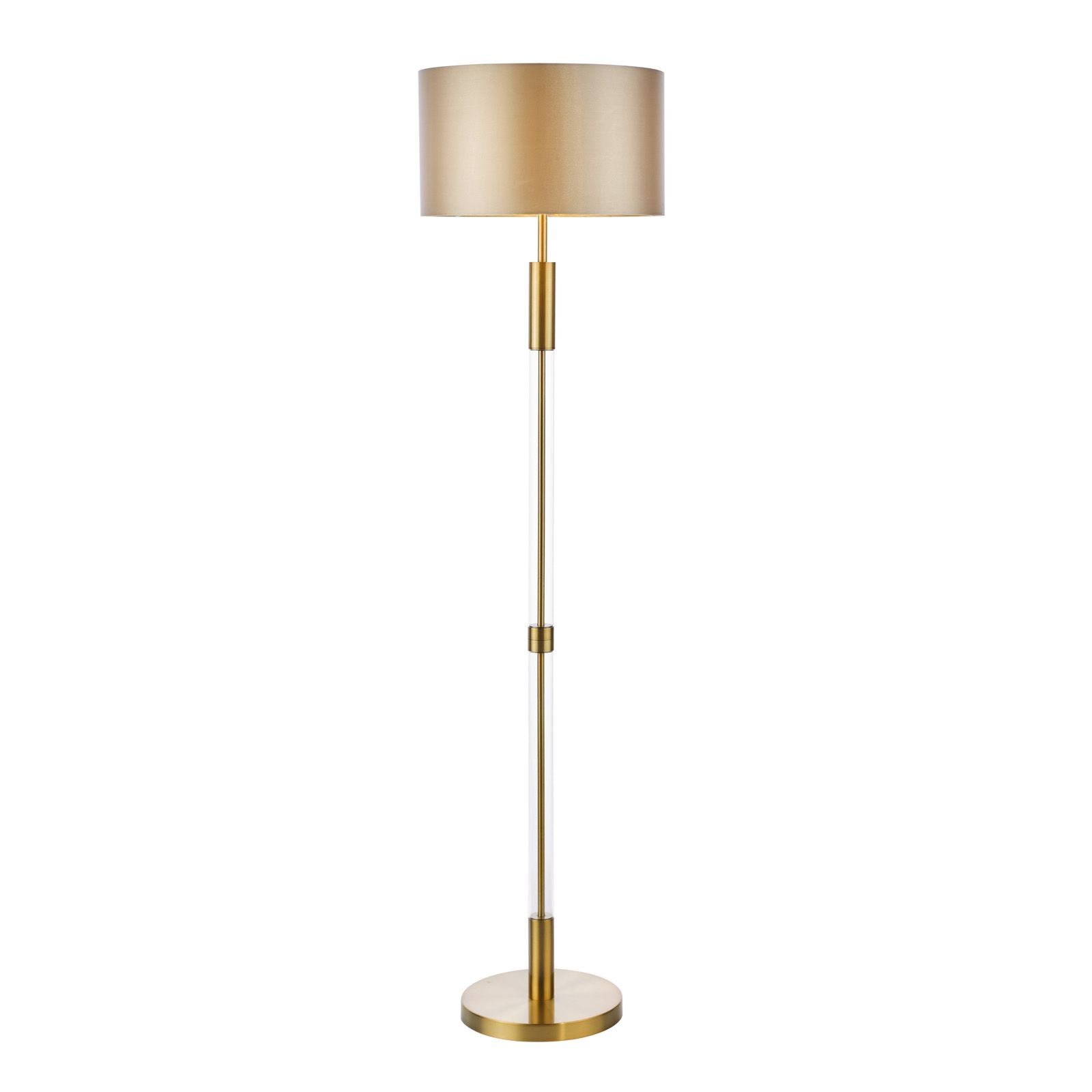 Sylvester Floor Lamp Antique Brass and Glass- Base Only