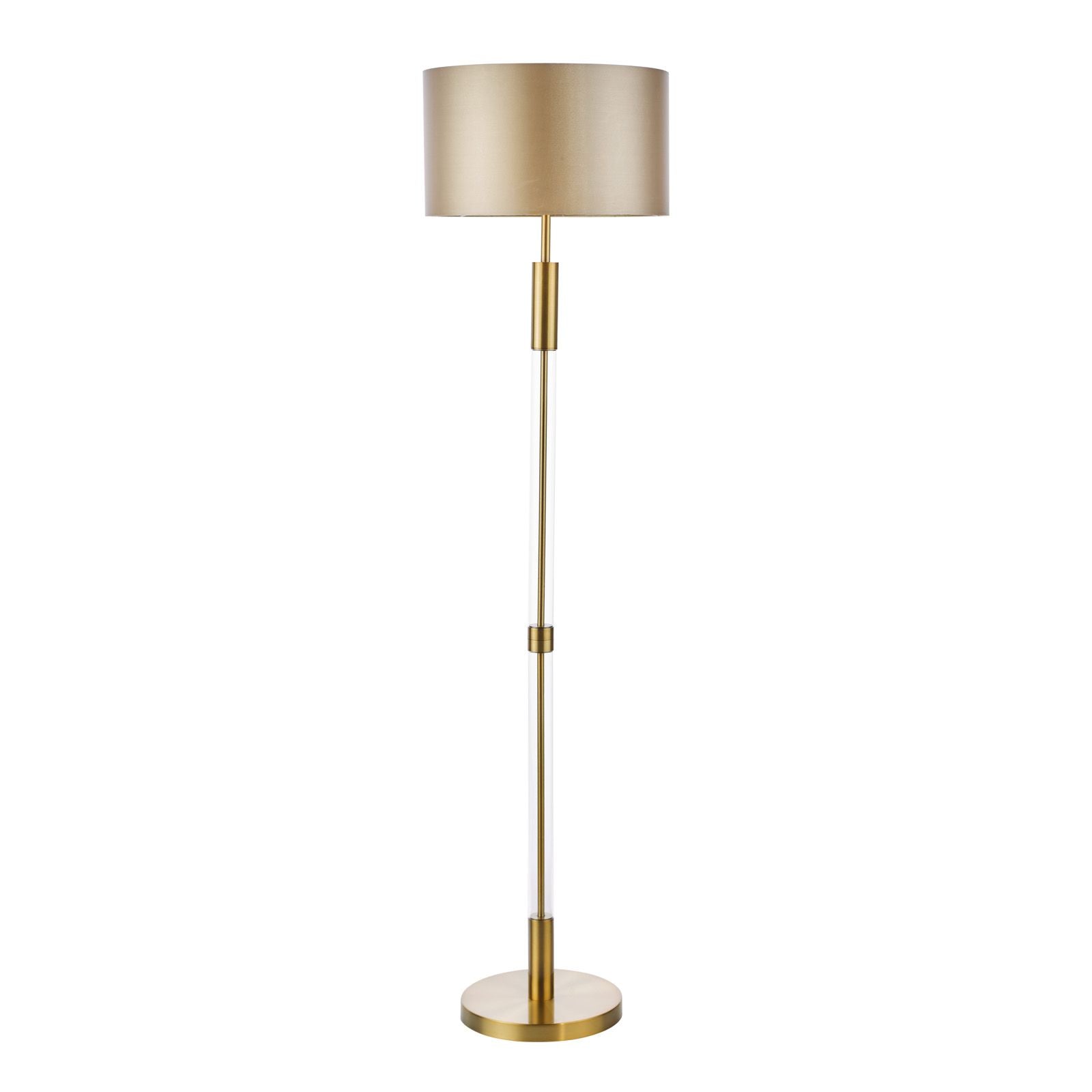 Sylvester Floor Lamp Antique Brass and Glass- Base Only
