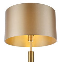 Sylvester Floor Lamp Antique Brass and Glass With Shade E27