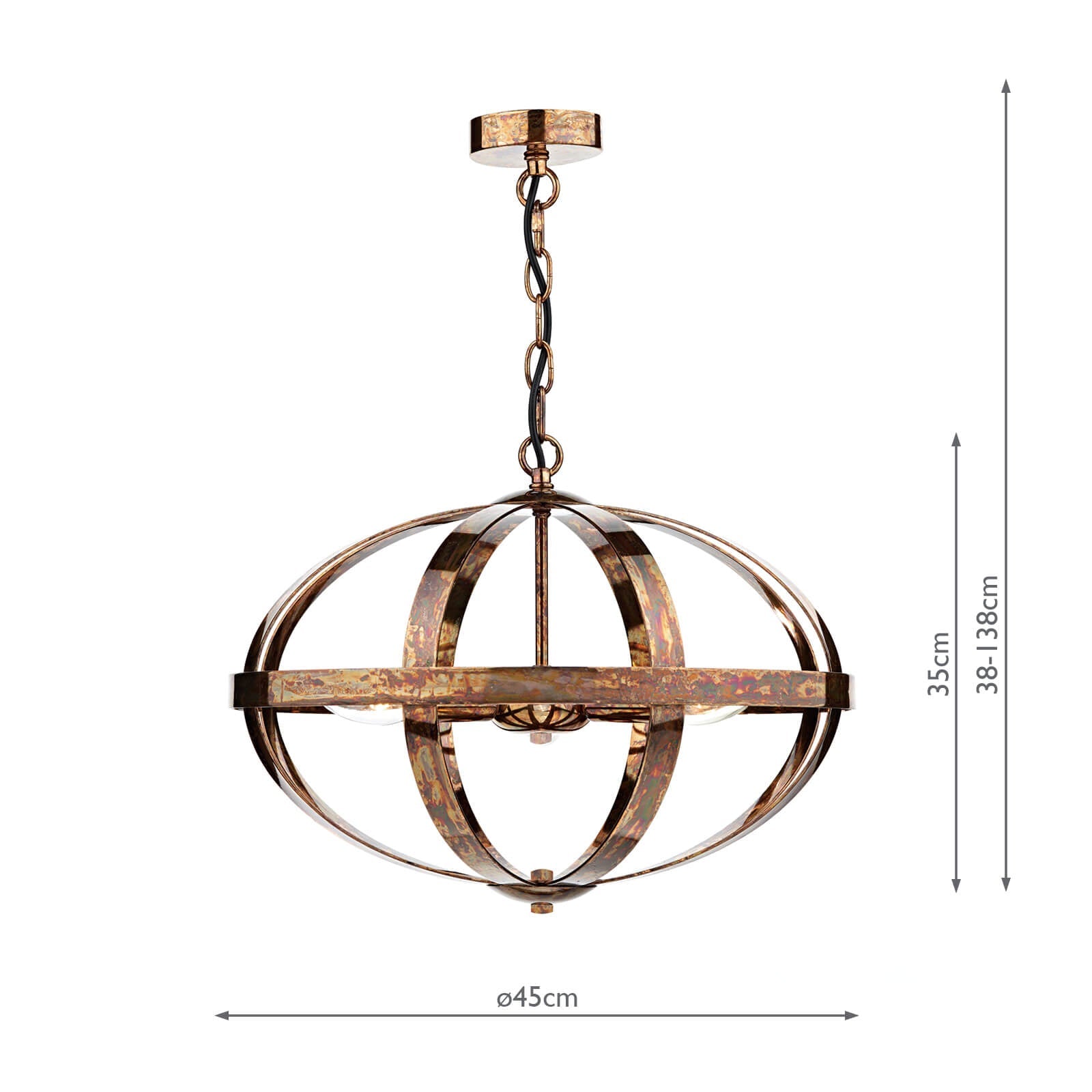 Symbol 3 Light Fitting - Satin Chrome/Petrol Chrome Finish