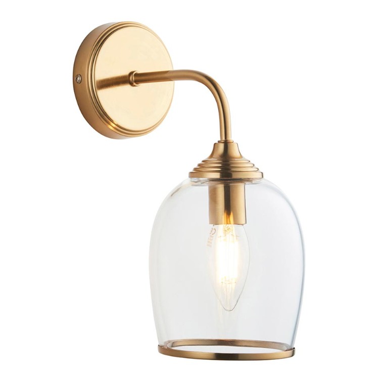 Ashcroft Wall Light - Clear/ Ribbed Glass Finishes