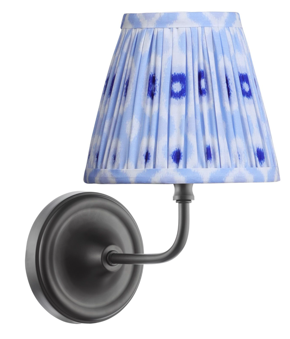 Padme Wall Light- Matt Black With White & Blue Shades