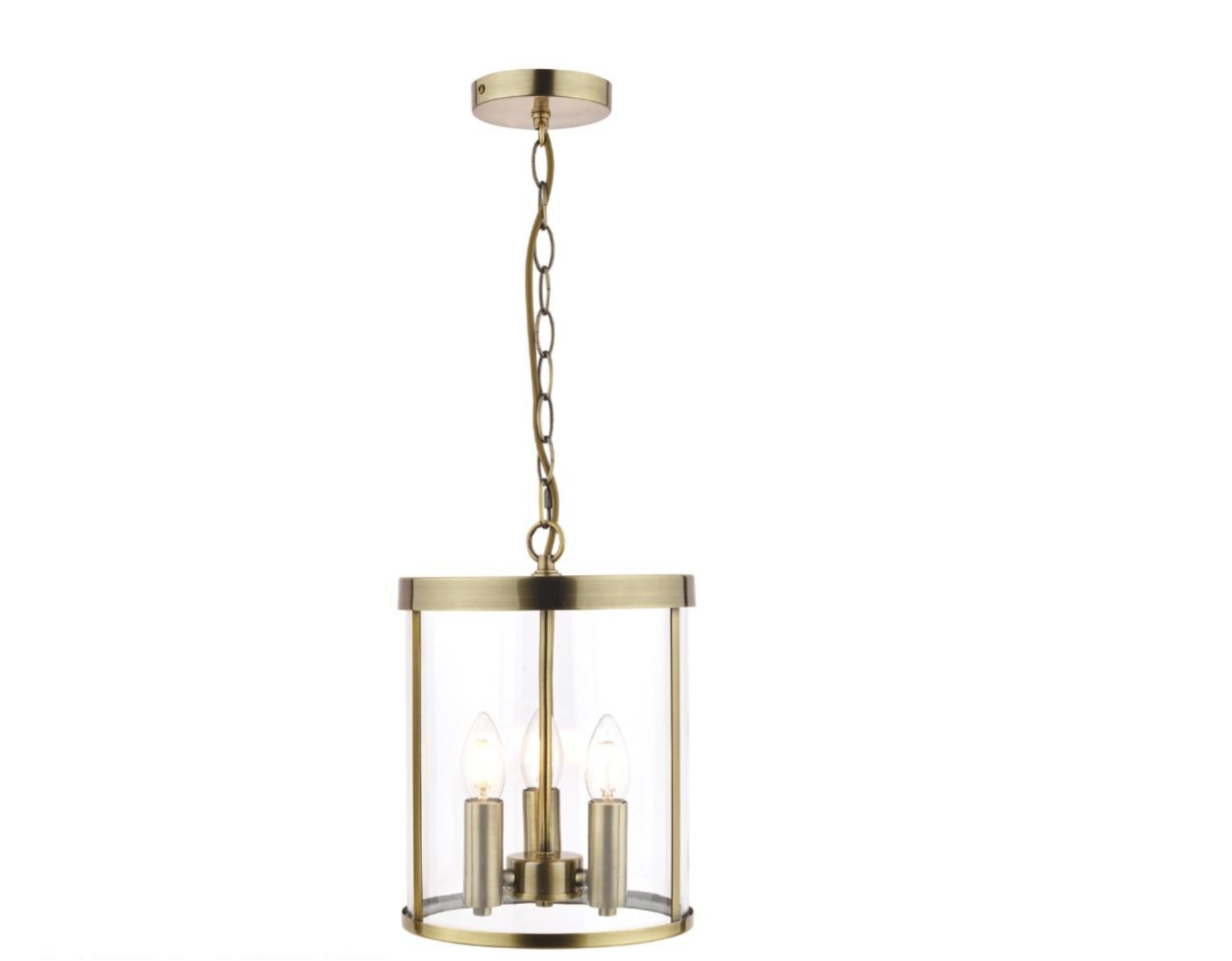 Selbourne 3lt Lantern - Antique Brass/ Polished Nickel, Glass