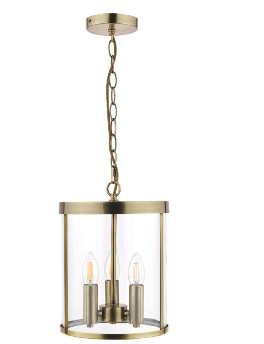 Selbourne 3lt Lantern - Antique Brass/ Polished Nickel, Glass