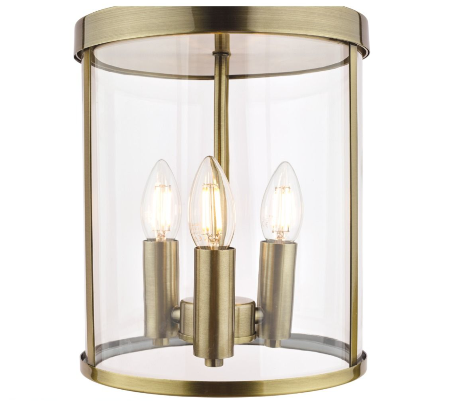 Selbourne 3lt Lantern - Antique Brass/ Polished Nickel, Glass
