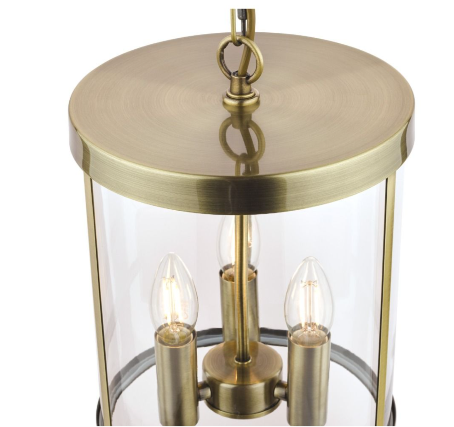 Selbourne 3lt Lantern - Antique Brass/ Polished Nickel, Glass