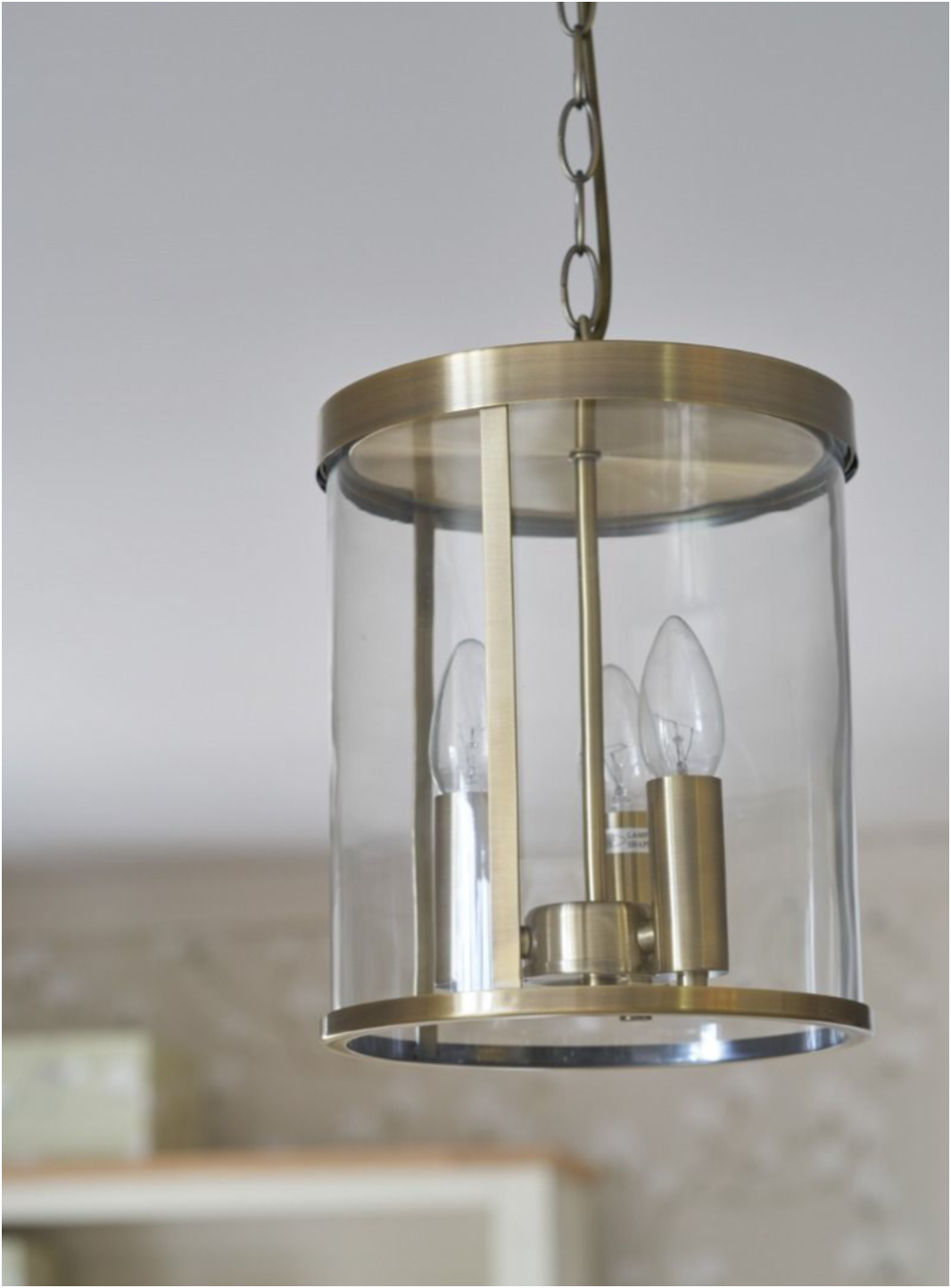 Selbourne 3lt Lantern - Antique Brass/ Polished Nickel, Glass