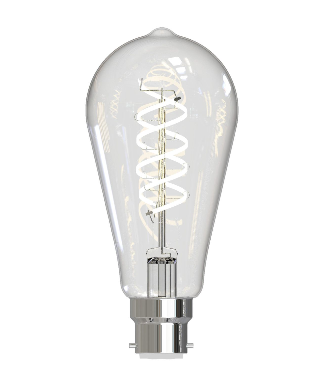 LED B22 Light Bulb Amber/ Clear Finish