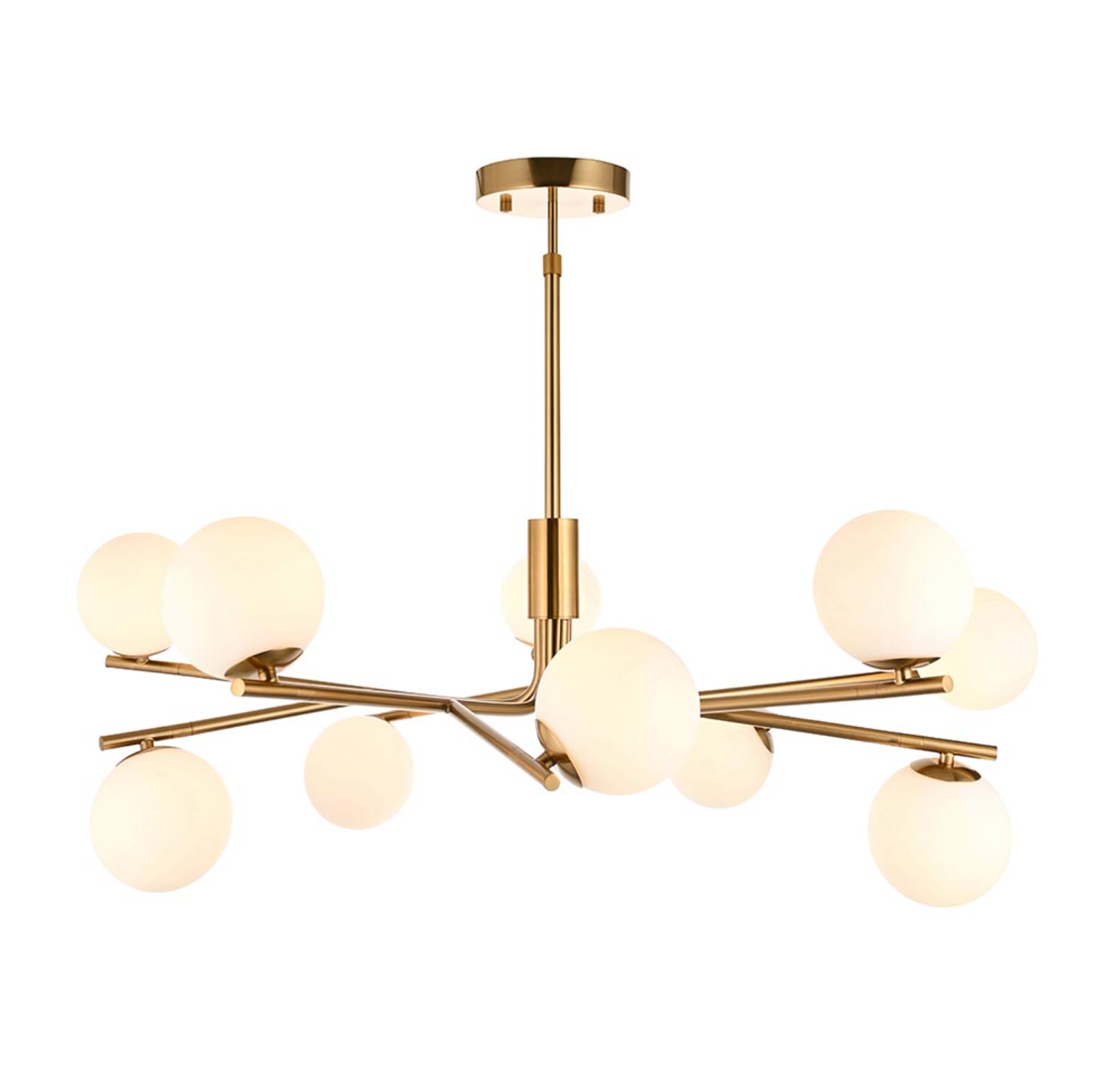 Abern 6/10Lt Semi Flush Light - Brushed Brass Finish