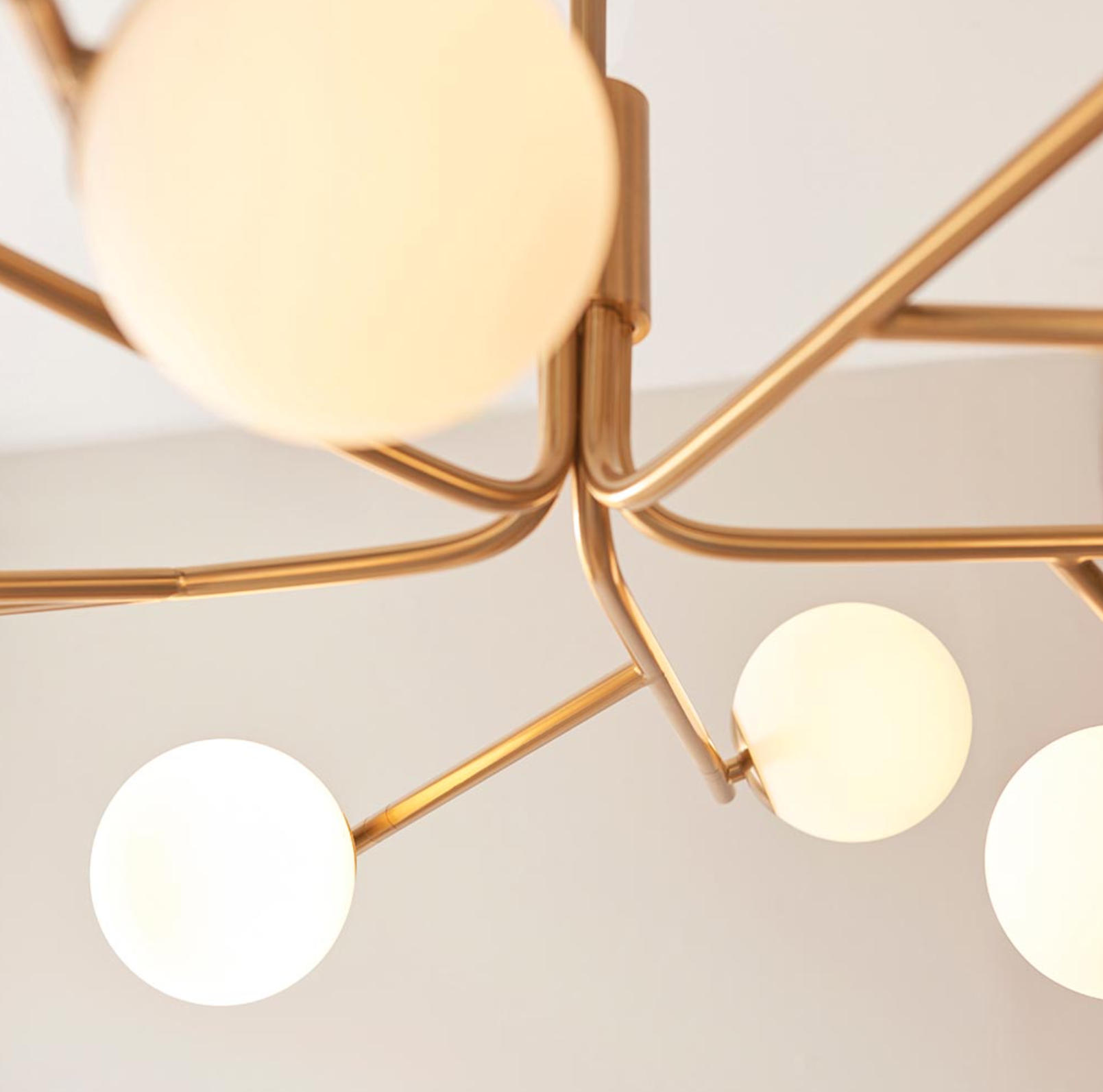 Abern 6/10Lt Semi Flush Light - Brushed Brass Finish