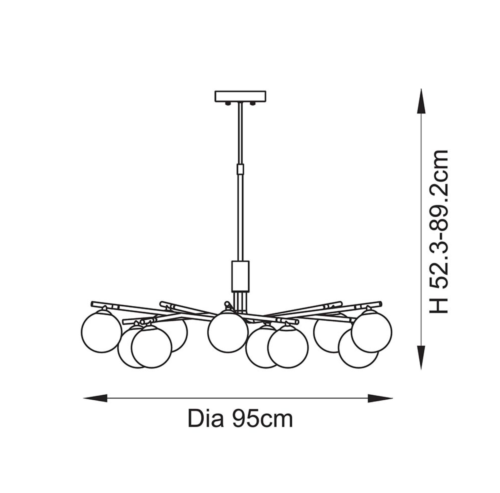 Abern 6/10Lt Semi Flush Light - Brushed Brass Finish