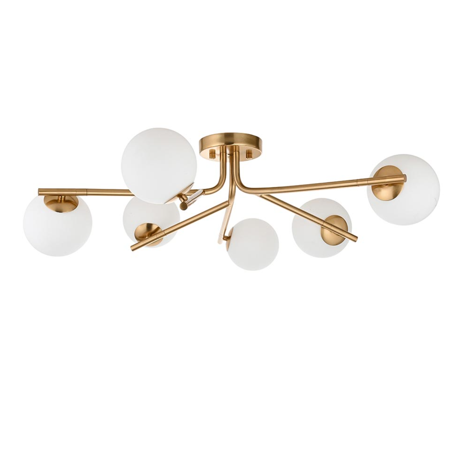 Abern 6/10Lt Semi Flush Light - Brushed Brass Finish