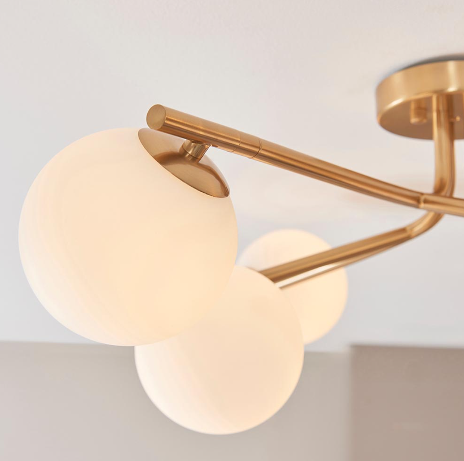 Abern 6/10Lt Semi Flush Light - Brushed Brass Finish