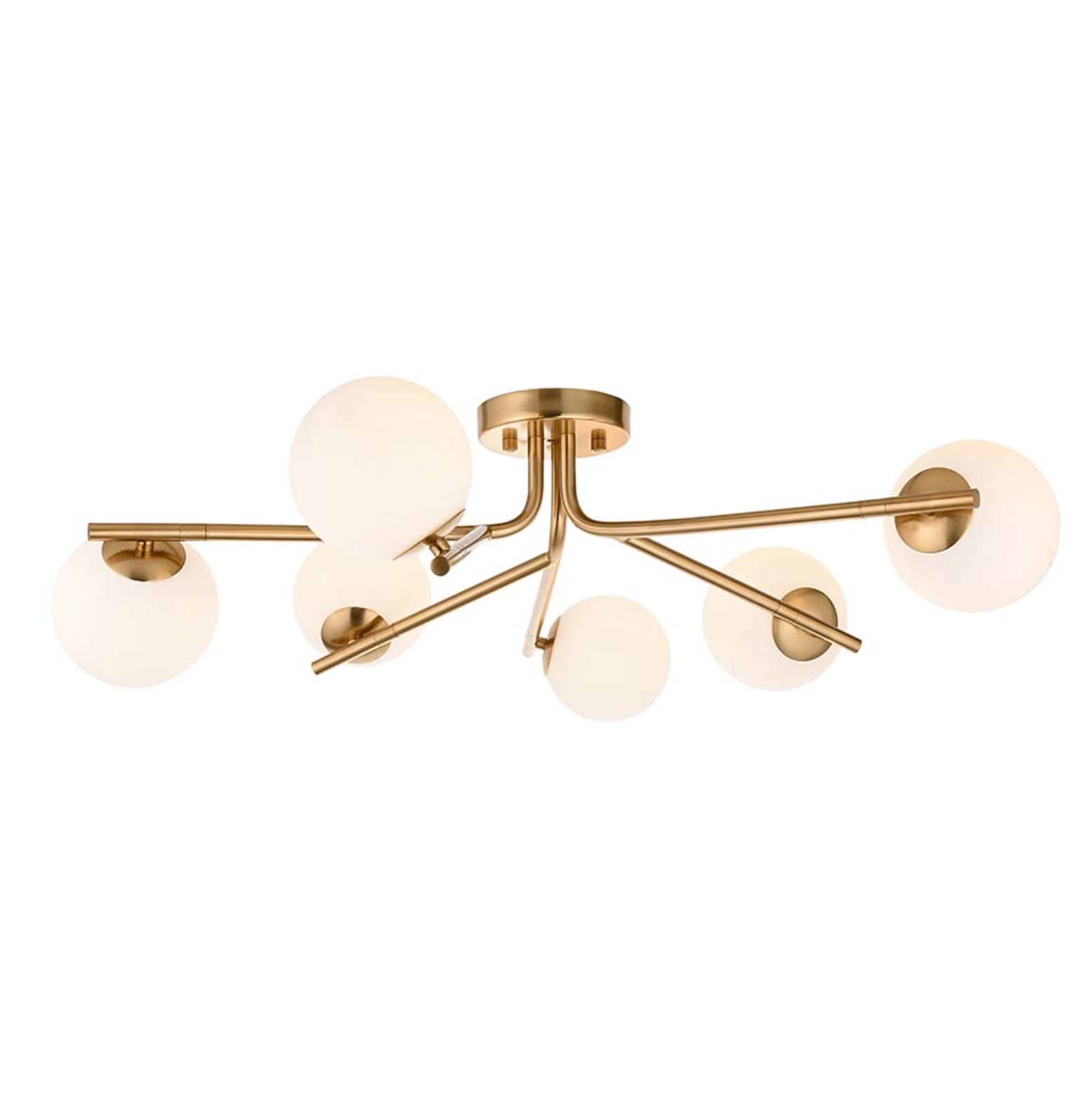 Abern 6/10Lt Semi Flush Light - Brushed Brass Finish