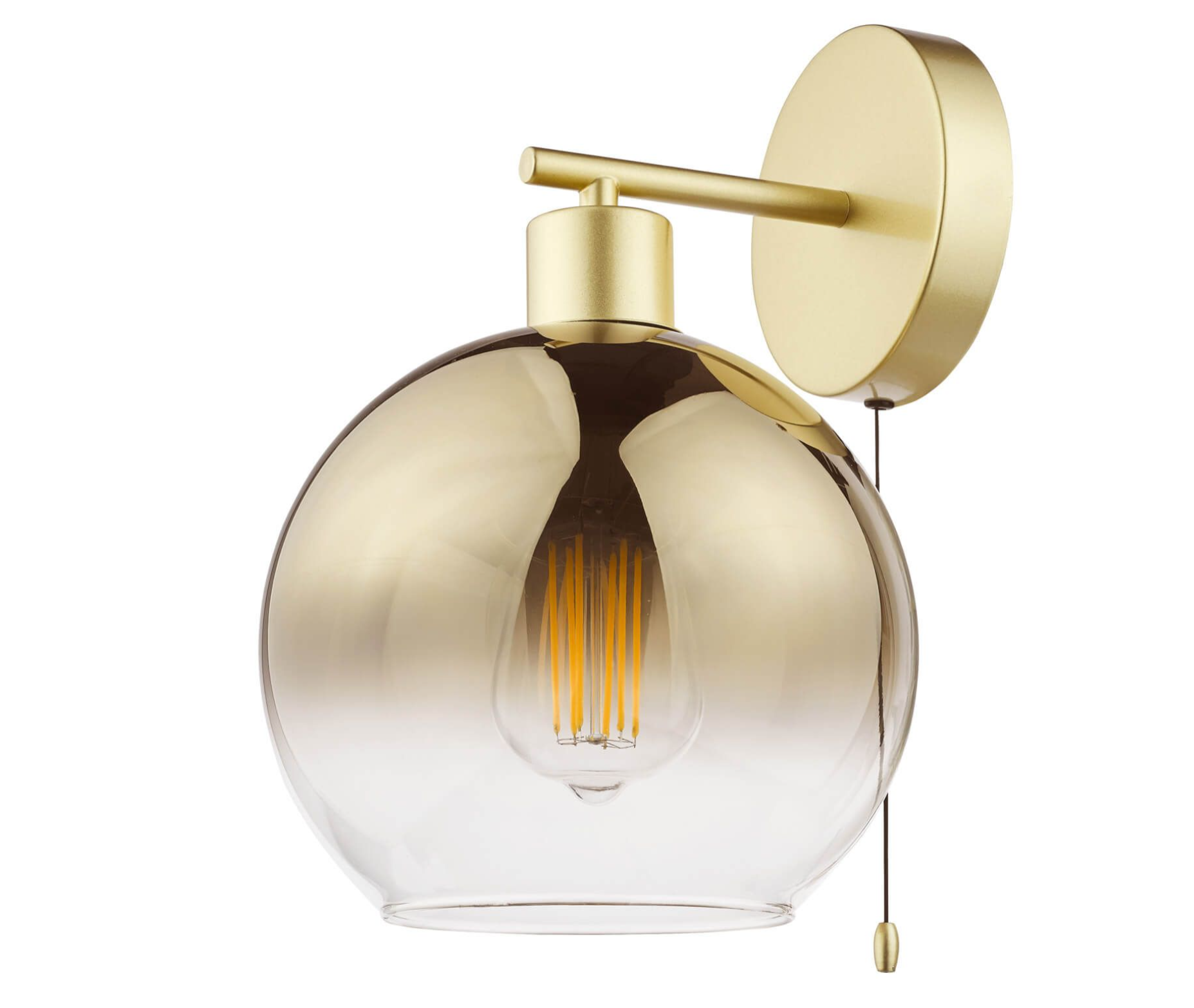 Lycia Wall Light- Satin Gold/ Black w Ombre Glass Finishes