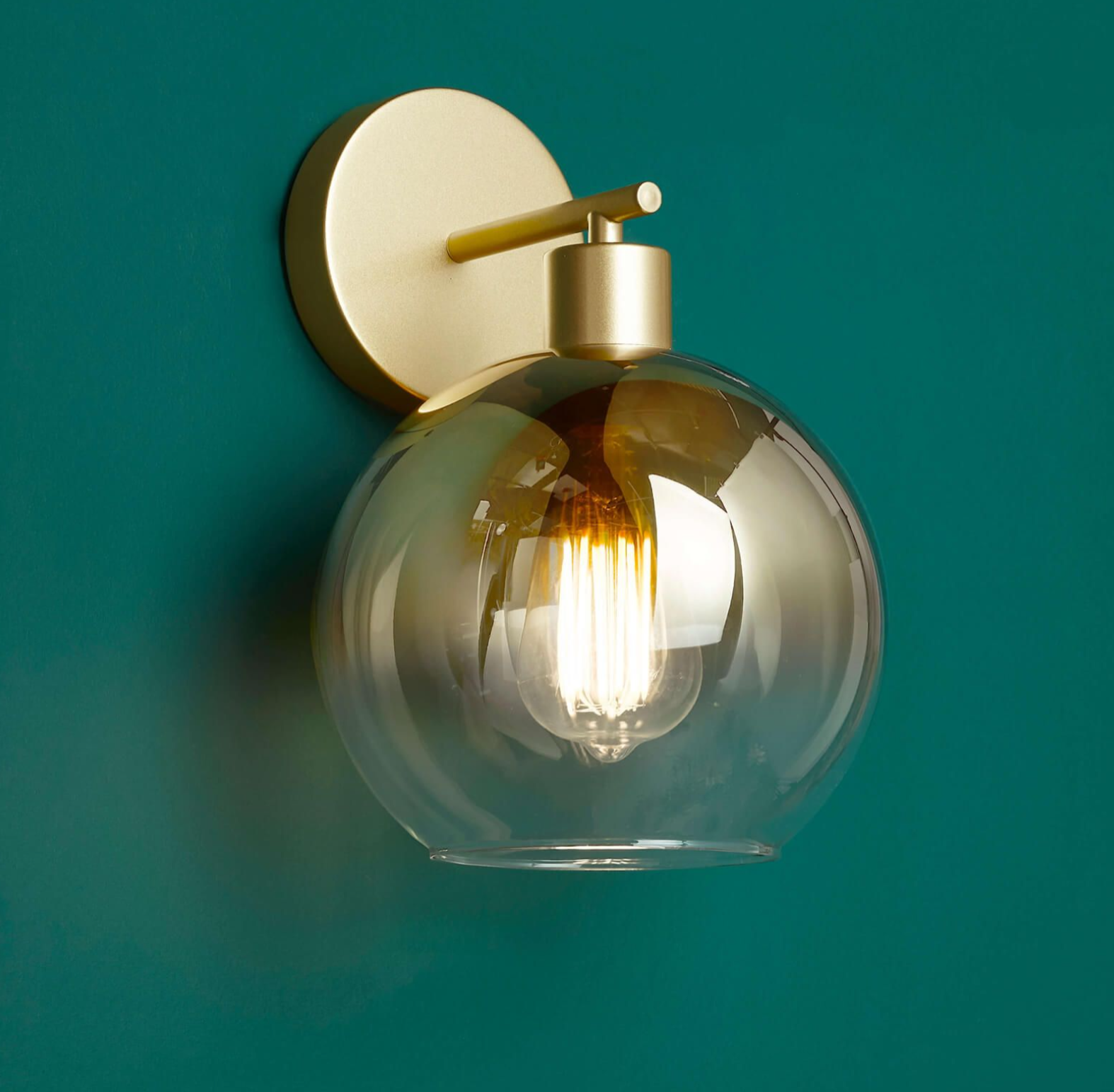Lycia Wall Light- Satin Gold/ Black w Ombre Glass Finishes