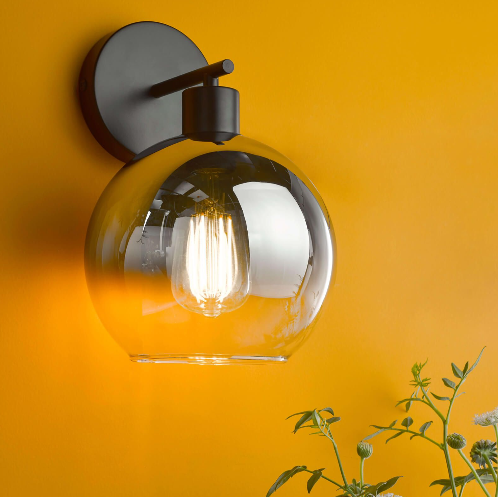Lycia Wall Light- Satin Gold/ Black w Ombre Glass Finishes