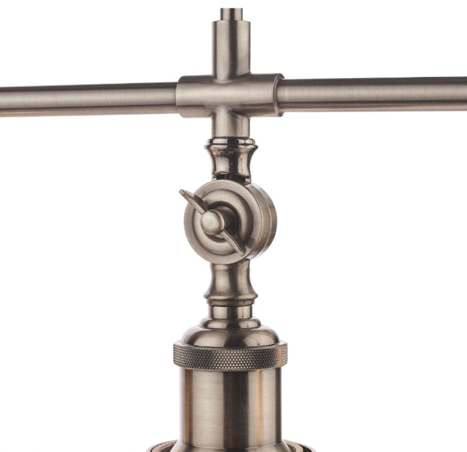 Isaac 3lt Bar Pendant Antique Brass/ Satin Nickel