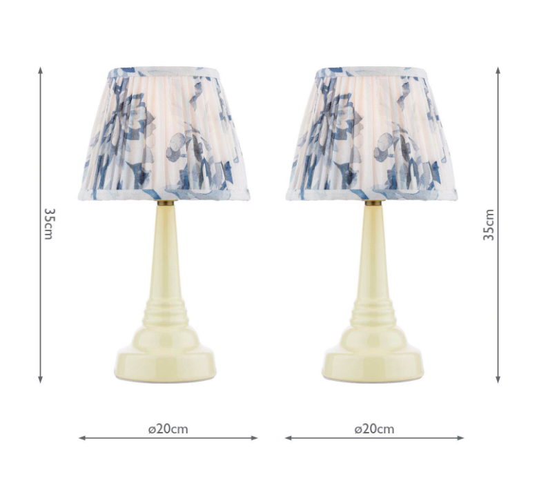 Adwick Twin Pack Table Lamp Cream Ceramic With Shade