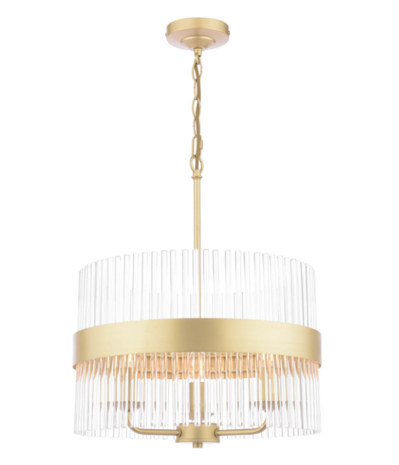 Alexa 3/5 Light Pendant Glass and Matt Antique Brass