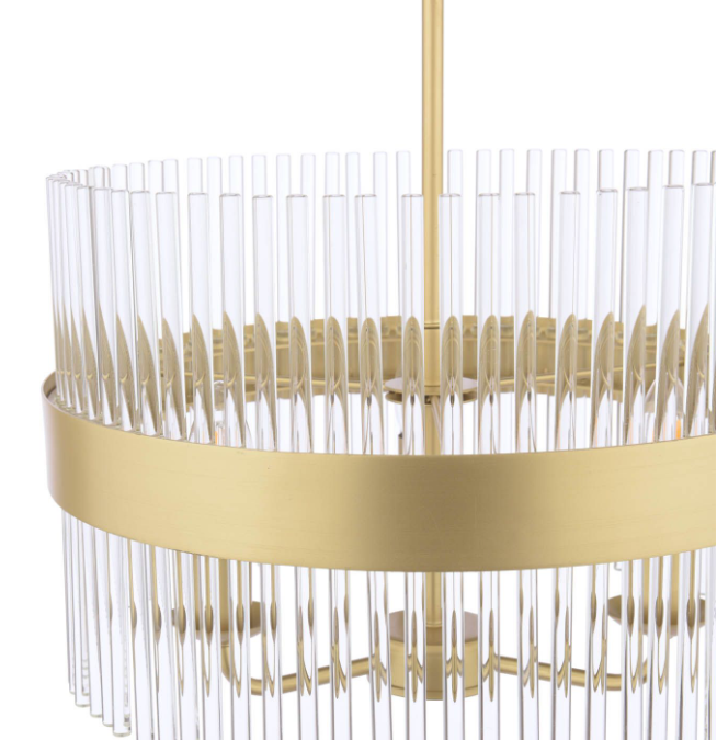 Alexa 3/5 Light Pendant Glass and Matt Antique Brass