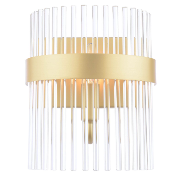 Alexa Wall Light Glass and Matt Antique Brass