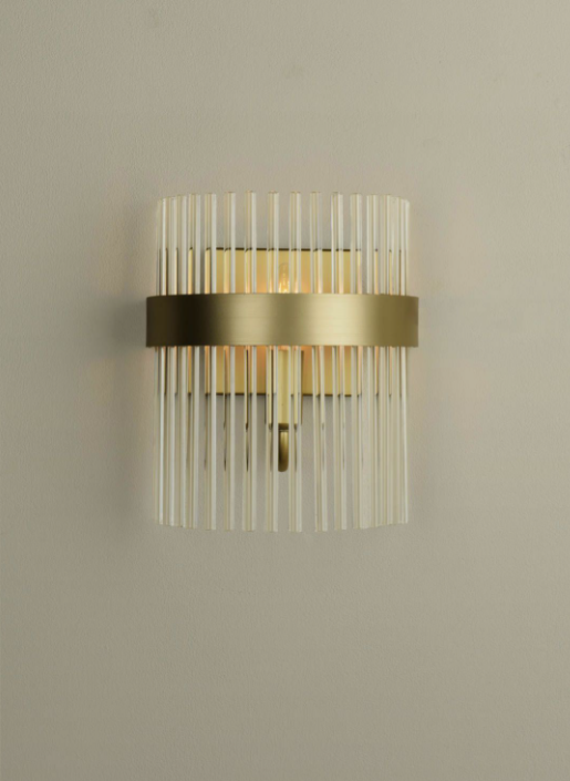Alexa Wall Light Glass and Matt Antique Brass