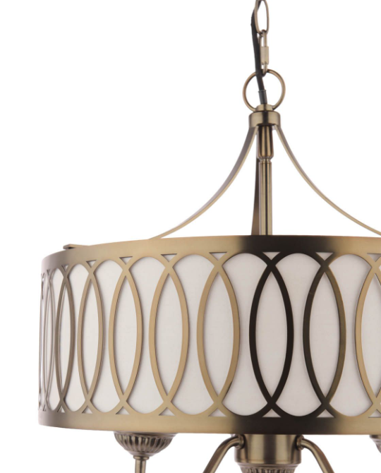 Allerford 3 Light Pendant Satin Bronze and Taupe
