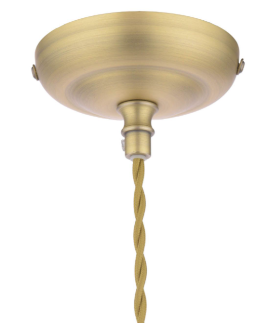 Billham Pendant Matt Antique Brass and Ribbed Glass