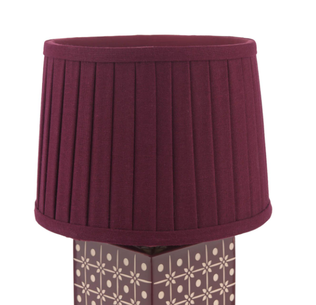 Claudina Table Lamp Purple Ceramic and Antique Brass With Shade
