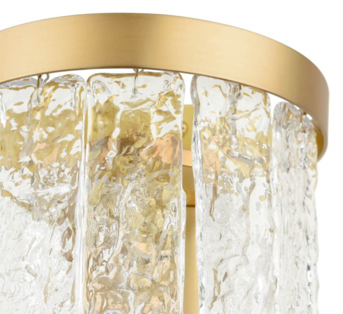 Durnsford Wall Light Matt Antique Brass and Textured Glass